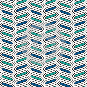 Seamless pattern with vertical braid ornament. Octagons tile background. Herringbone motif. Geometric wallpaper