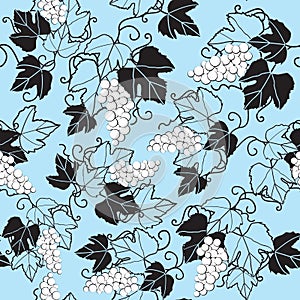 Seamless pattern vine on pastel blue background