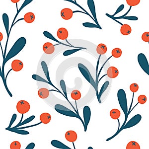 Seamless pattern with vintage colorful hand drawn flowers