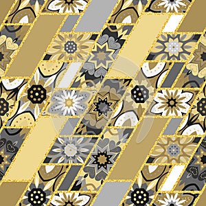 Seamless pattern. Vintage decorative elements. Hand drawn background. Islam, Arabic, Indian, ottoman motifs. Perfect for