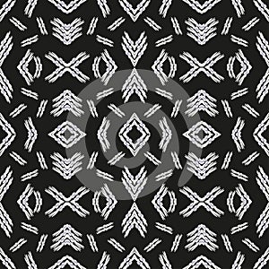 Seamless pattern vintage ethnic ornament on a black background vector illustration