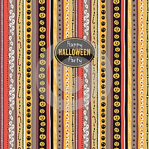 Seamless pattern Vintage Happy Halloween. Flat style. Halloween