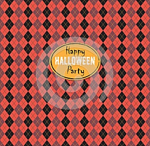 Seamless pattern Of Vintage Happy Halloween Tartan Texture. Hall