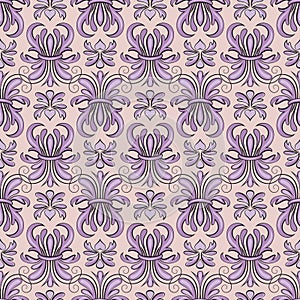 Seamless pattern, violet tracery