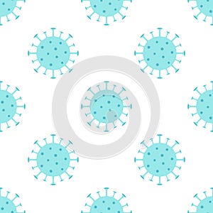 Seamless pattern with virus, flat vector illustration