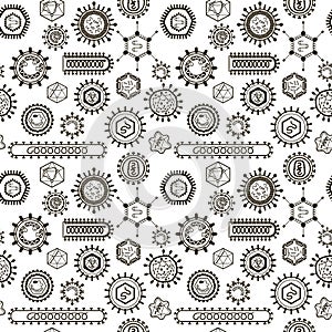 Seamless pattern with viruses.