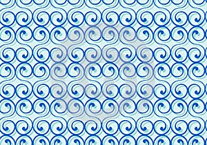 Seamless pattern with Volutes in 3 colors