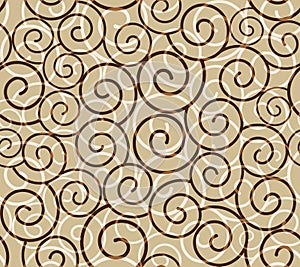 Seamless Pattern with Volutes in 4 colors