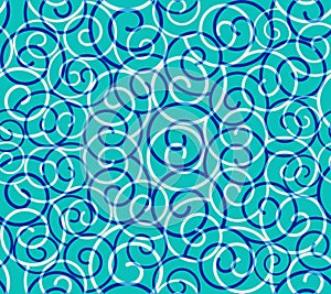 Seamless Pattern with Volutes in 4 colors