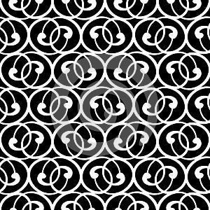 Seamless pattern with volutes in black and white