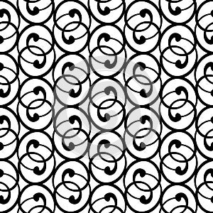 Seamless pattern with volutes in black and white