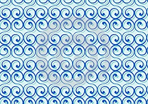 Seamless pattern with Volutes in 3 colors photo