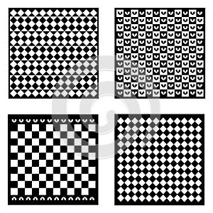 Seamless pattern wallpaper background black and white Vector Illustration