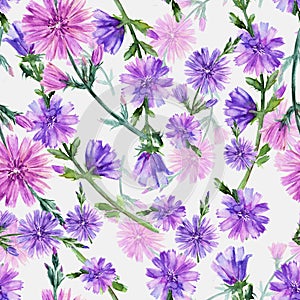 Seamless pattern watercolor bouquet Flowers
