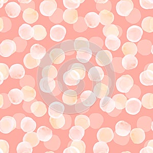Seamless pattern with watercolor light red brush strokes