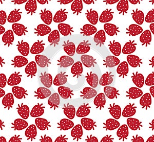 Seamless pattern of watercolor strawberries - vector illustration