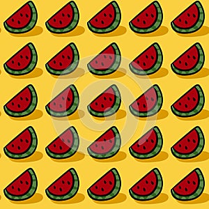 Seamless pattern of waterlemon cartoon