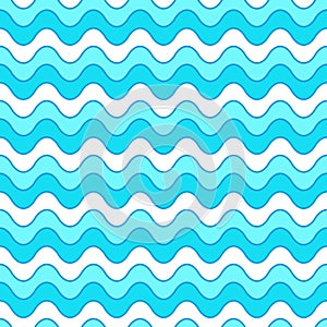 Seamless pattern from waves of various shades of blue