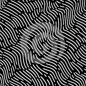 seamless pattern of waving white lines in black background, Generative AI