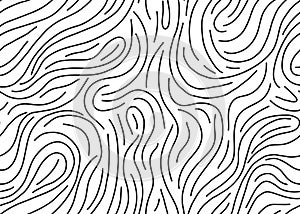 Seamless pattern from wavy doodle lines. Squiggle background. Hand drawn black scribble brush strokes and curved lines