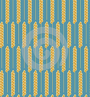 Seamless pattern wheat cereal