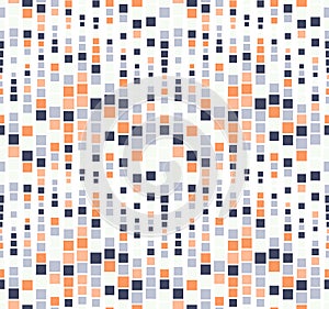 Seamless pattern on white background. Has the shape of a wave. Consists of geometric elements. In color.