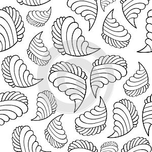 Seamless pattern on a white background with interesting patterns. cheerful abstract seamless pattern