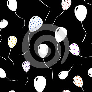 Seamless pattern of white ballons vector illustration