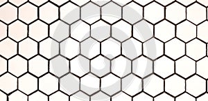 Seamless pattern of white and black hexagon wall for background