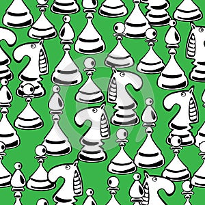 Seamless pattern white chess
