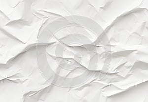 Seamless pattern white crumpled paper. AI generated