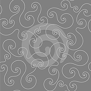 Seamless pattern with white curlicue