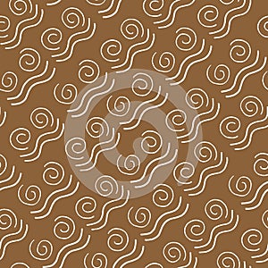 Seamless pattern white curlicues