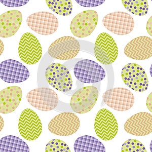 Seamless pattern with white Easter eggs