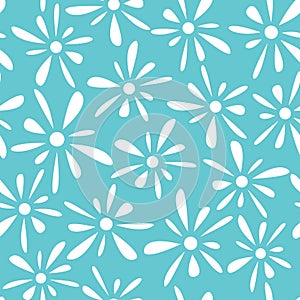 Seamless pattern of white florets petals