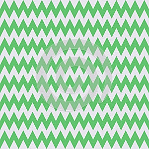 Seamless pattern with white and green zigzag. Abstract vector background.