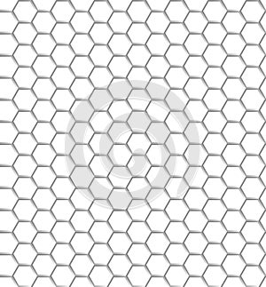 Seamless pattern of the white hexagon net. Transparent background. EPS 10