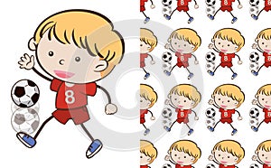 A seamless pattern on white of simple kid characters