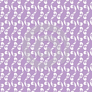 Seamless pattern of white whorls curlicues