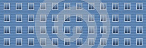 Seamless pattern of white window frames on blue background.