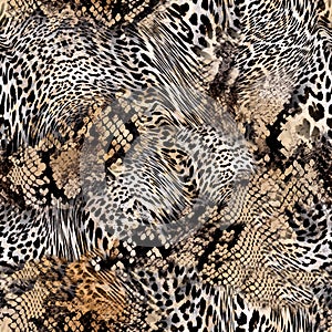 Leopard skin texture seamless pattern