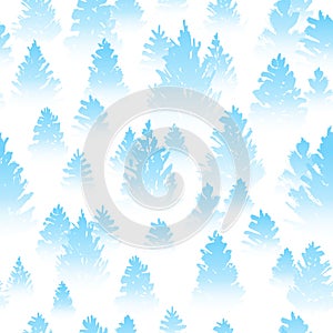 Seamless pattern with winter forest