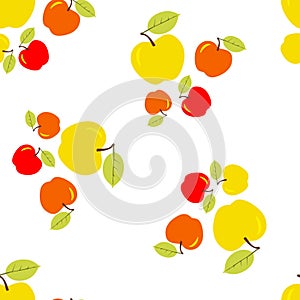 Seamless pattern wish apples. Vector Hand drawn illustration. Icon sign for print and labelling. Design for fabric, scrapbooking,