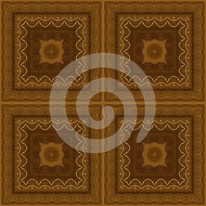 Seamless pattern, wooden marquetry