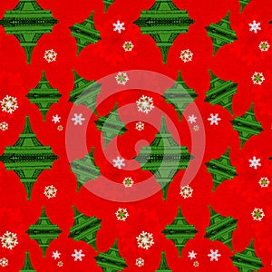 Seamless Pattern Xmas Eiffel tower