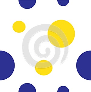 seamless pattern with yellow and blue circles isolated on a white background