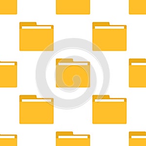 Seamless pattern of yellow document folders