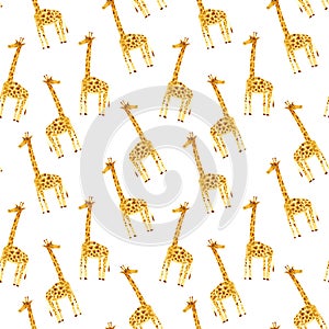 Seamless pattern with yellow giraffe.