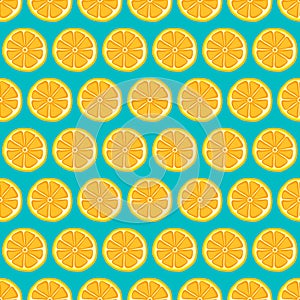 Seamless pattern with yellow lemons. Vector illustration