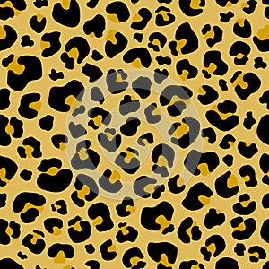 Seamless pattern yellow Leopard print . Leopard background vector illustration